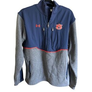 Auburn University  Under Armour Cold Gear Sz M Pull Over Quarter Zip War Eagle